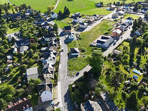 Luftaufnahme der Stadt Treuen im Vogtland
